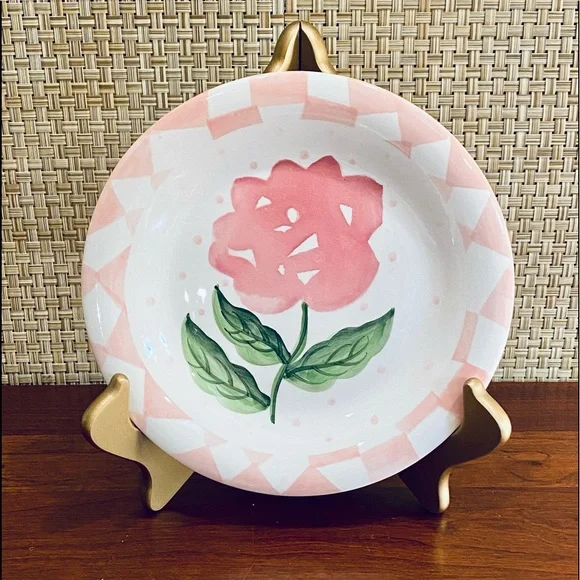 🌟HP🌟VTG 1990-2000 Set of 4 Folk Art Floral Dessert/Salad Plates - Picture 4 of 10